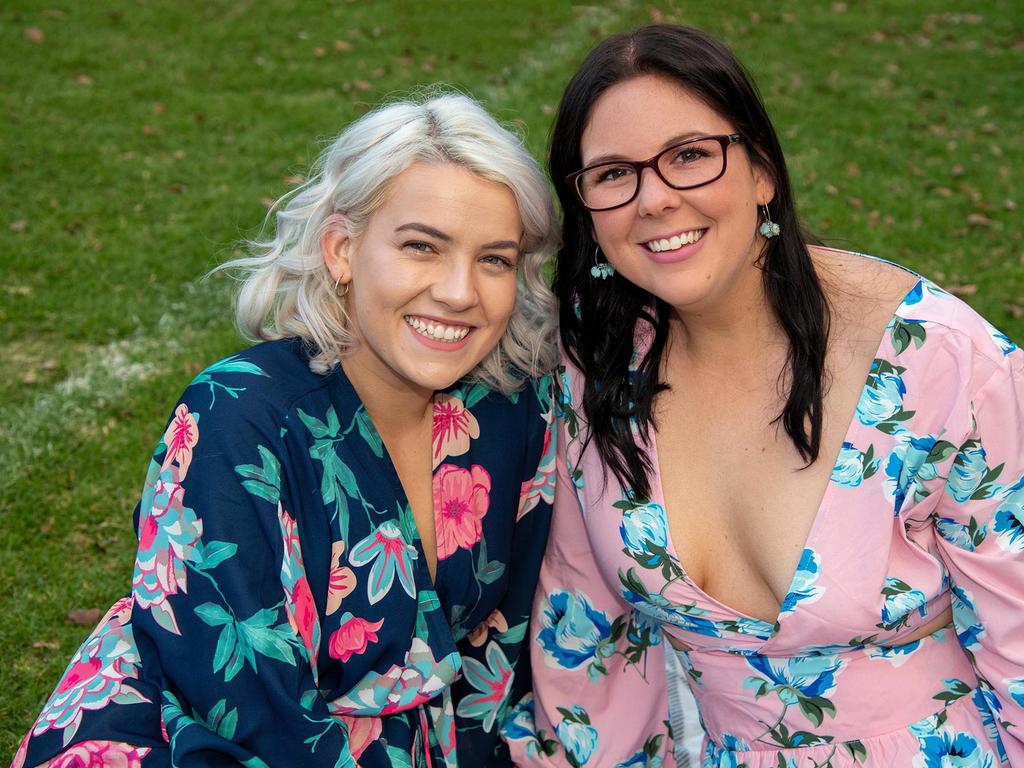 Jacinta Hoffman-Smith (left) with Brittany Dunham at the Festival of Food and Wine, Queens Park, Toowoomba Carnival of Flowers. Friday September 9, 2022 Picture: Bev Lacey