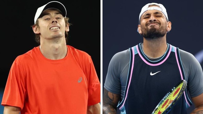 Alex de Minaur and Nick Kyrgios. Photos: Getty Images