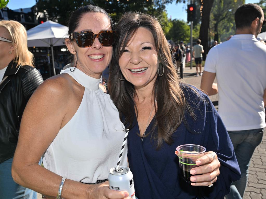 Footy fans enjoying the Norwood Food and Wine Festival on Sunday. Picture: Brenton Edwards