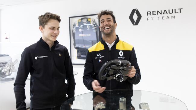 Oscar Piastri with Australian Daniel Ricciardo. Pic: Supplied