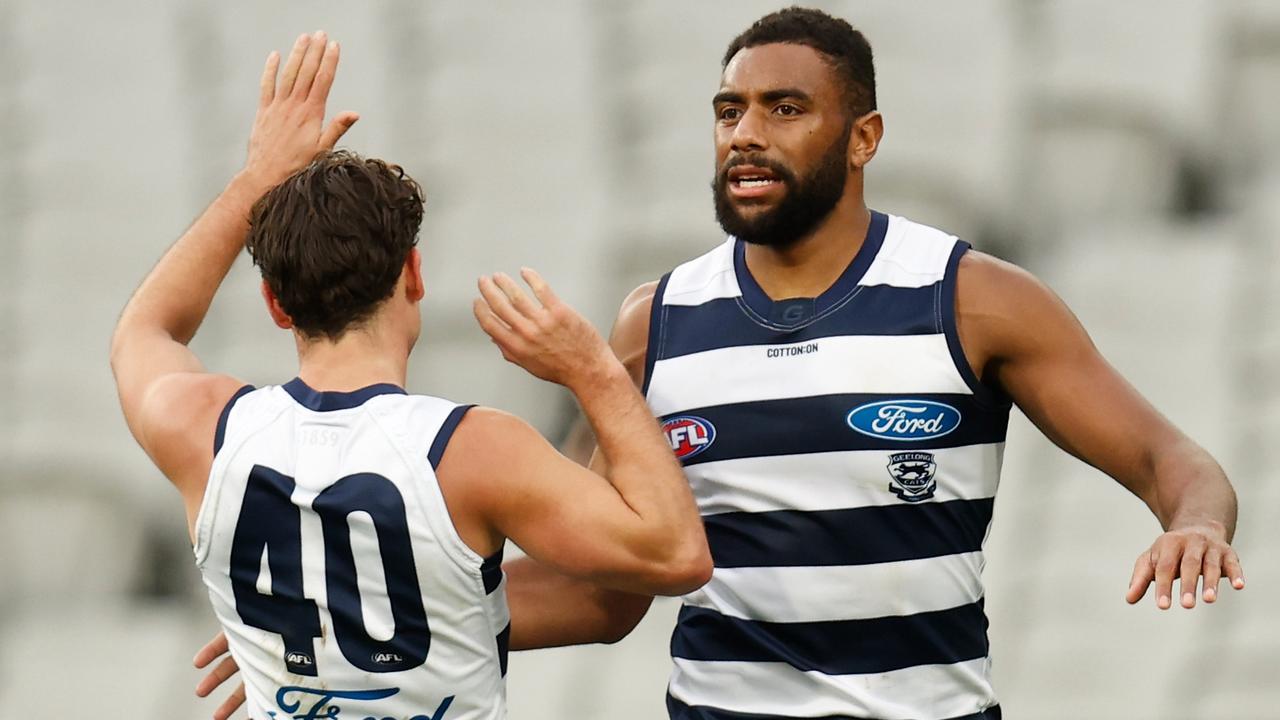 Esava Ratugolea is expected to miss for Geelong after an ankle injury. Picture: Getty Images