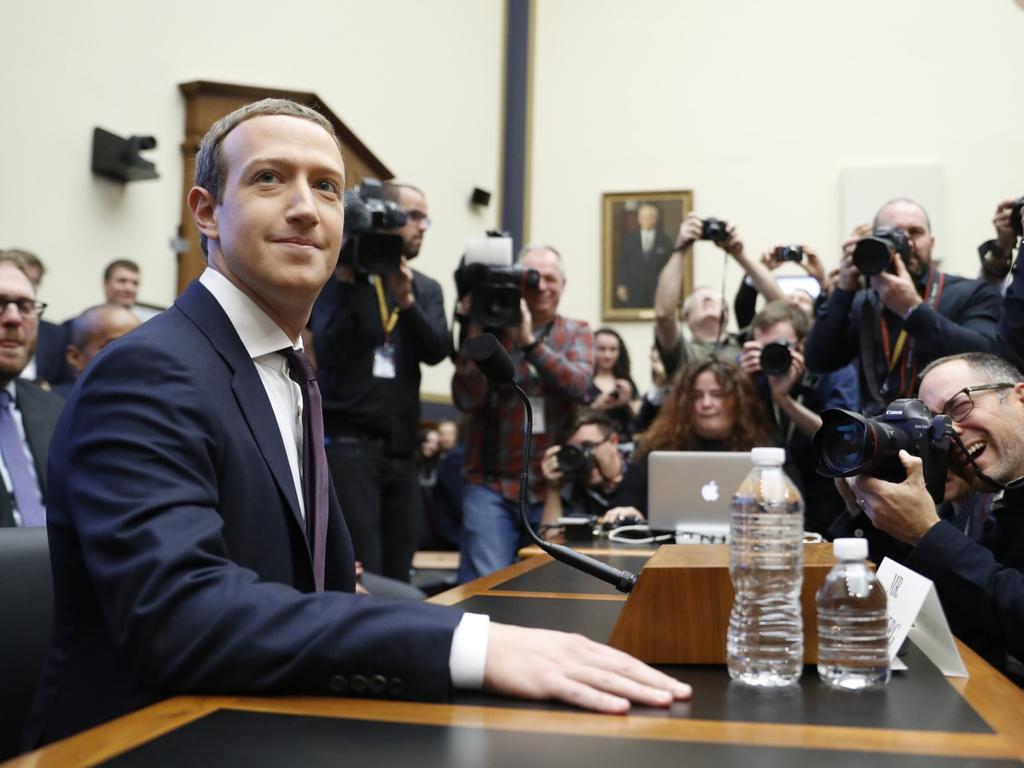 Mark Zuckerberg is trying to stop his social media company being used to interfere with the US election, and hopefully avoid another trip to testify in front of Congress. Picture: Andrew Harrer/Bloomberg