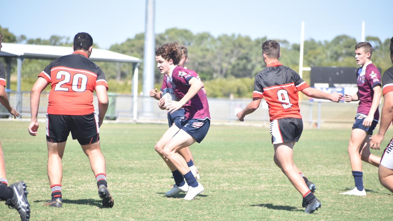 Mackay State High School's Ethan Patterson in the Cowboys Challenge rugby league team against Kirwan High, 20 July 2021. Picture: Matthew Forrest