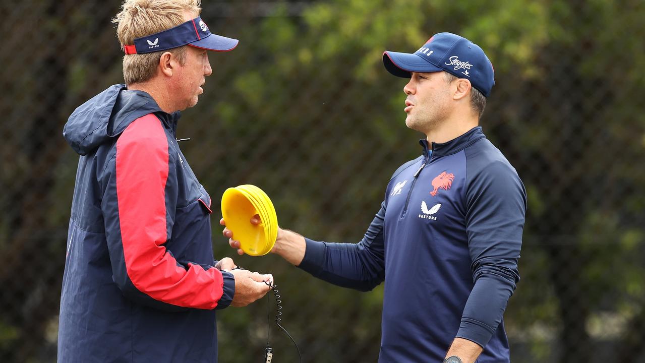 Cronk has worked closely with Trent Robinson and the halves since he retired. Picture; Mark Kolbe/Getty Images