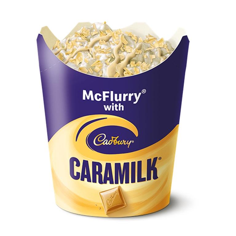 Macca’s has joined forces with Cadbury to release a McFlurry Caramilk. Picture: Supplied