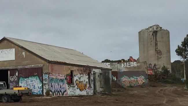 Vandalised buildings at Cement Hill before they were demolished. Picture: Ian Crossland