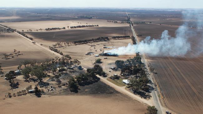 Aerial photos of the Pinery fireground, 3 kilometres north of Mallala. Picture: Dylan Coker