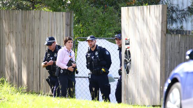 Police were called to an address in Logan, Queensland, at around 10:47 on Saturday morning. Picture David Clark