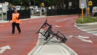 The Pantograph that dislodged during the incident. Picture: Supplied.