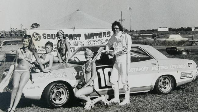 Big Darrell Eastlake used to race the Leyland P78, presumably without the bikini models obscuring his forward vision on the track. Picture: News Corp Australia