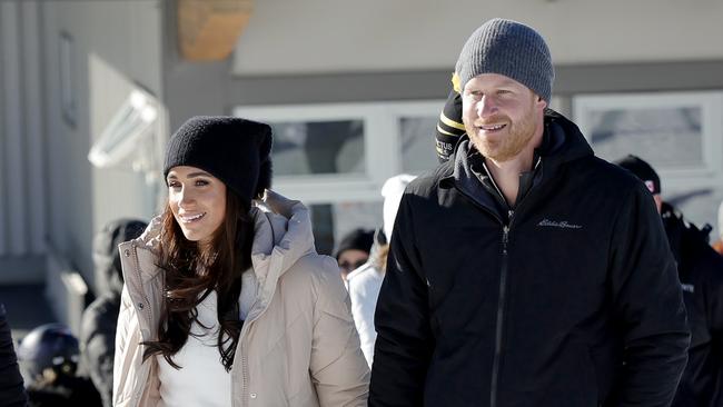 Meghan and Harry attend Invictus Games Vancouver’s One Year To Go Winter Training Camp earlier this month in Whistler, British Columbia. Picture: Getty Images