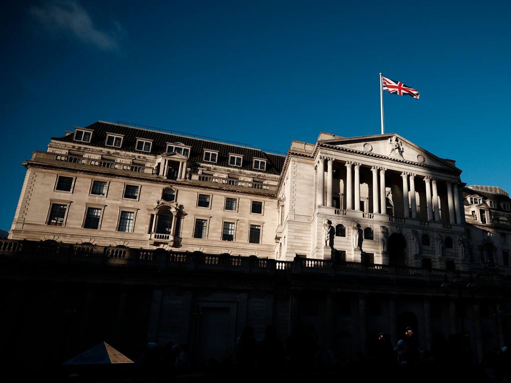 The Bank of England on Thursday said its nine-strong monetary policy committee voted 6-3 to keep rates on hold at 4.75%. Picture: Benjamin Cremel / AFP