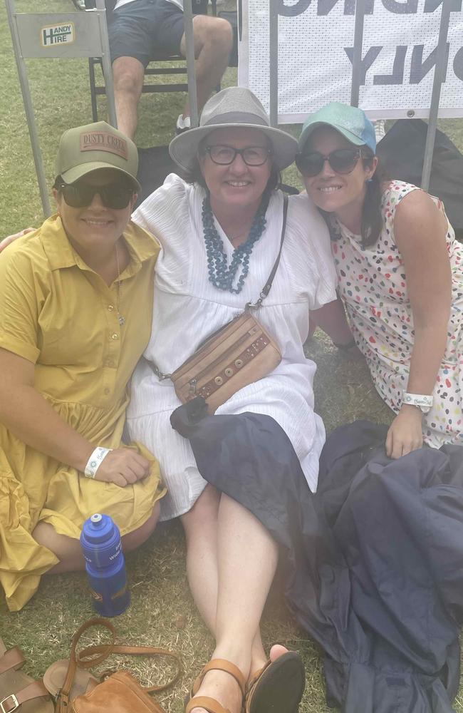 Jo Richards, Emily Buckingham and Kym Ellem-Um at the SummerSalt festival at Seafront Oval, Pialba on March 9, 2024. Credit: Adam Miller