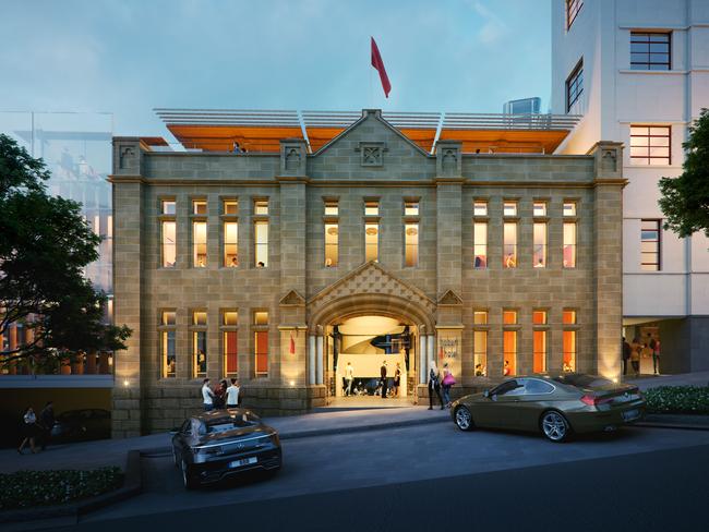 Artist's impression of the entry to the new Marriott hotel in Parliament Square in Hobart. Picture: SUPPLIED.