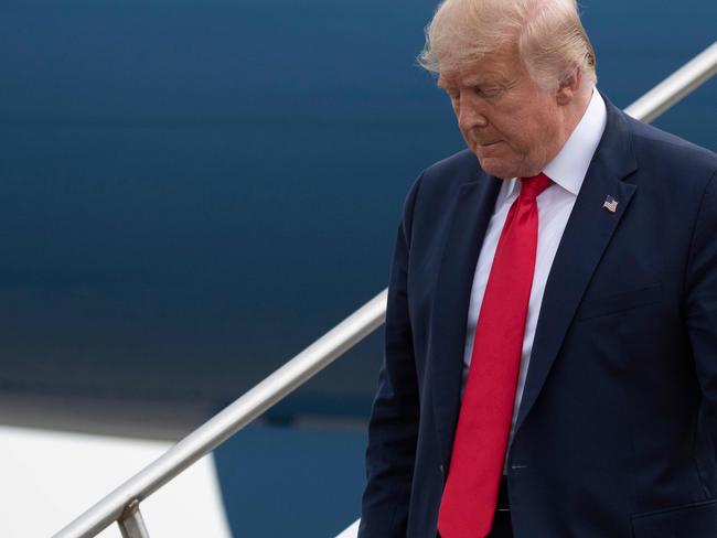 US President Donald Trump arriving at Morristown Municipal Airport in Morristown, New Jersey. Picture: AFP