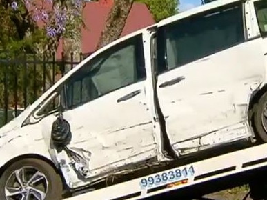 The vehicle that crashed into a school in Sydney.