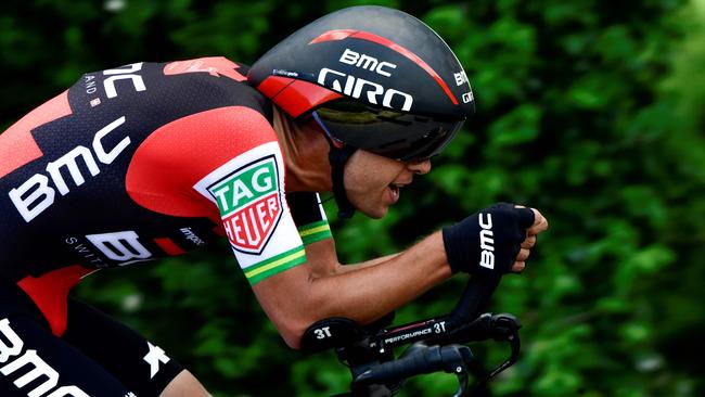 Australia's Richie Porte rides during a 23,5 km individual time-trial, the fourth stage of the 69th edition of the Criterium du Dauphine.