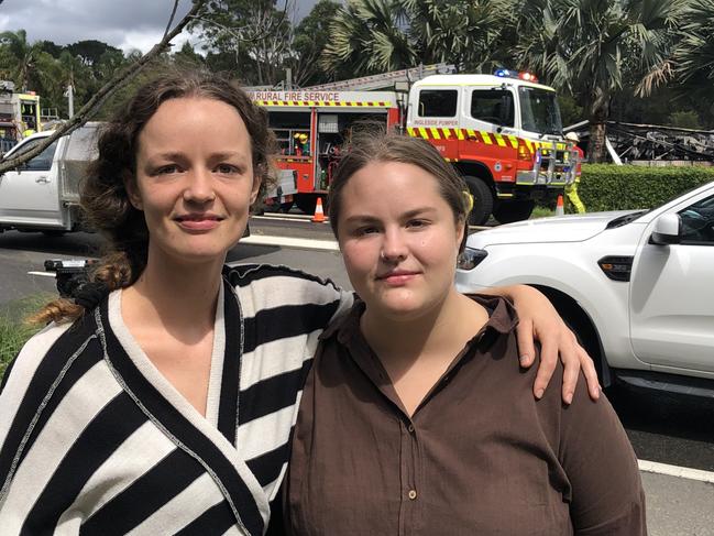 Laura Loehr (left) and Arielle Zandstra, who live across the road from the storage facility at Ingleside. Picture: Jim O'Rourke