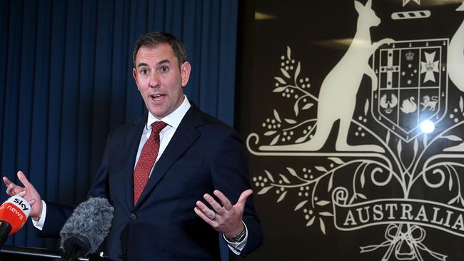 Treasurer Jim Chalmers holds a press conference to address inflation data out today. Picture: NewsWire / John Gass