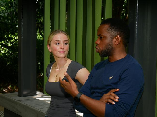 JCU students Freya Boggild, left, and Gabriel Eigbobo. Picture: Blair Jackson