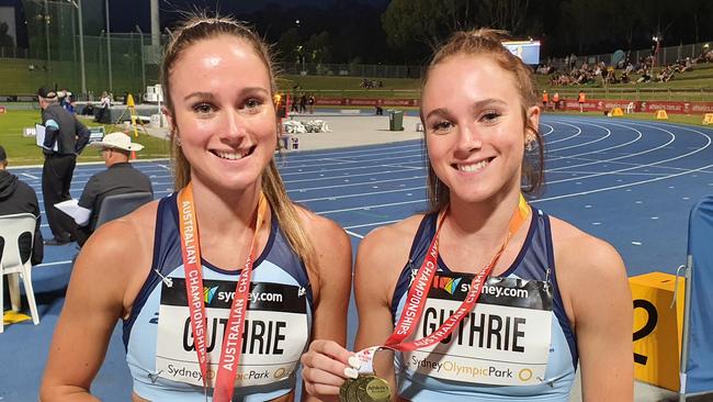 Young Sydney athletes Bella and Jasmin Guthrie. Pic: Fred Etter/David Tarbotton