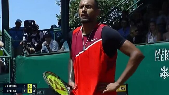 Nick Kyrgios was not pleased with the umpire in his semi-final match. Picture: Supplied