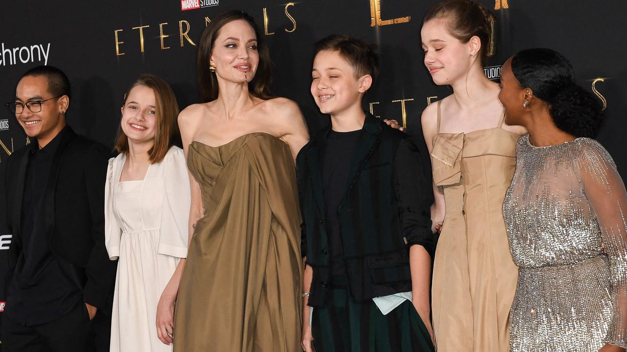 Angelina Jolie attends Marvel’s Eternals premiere with five of her