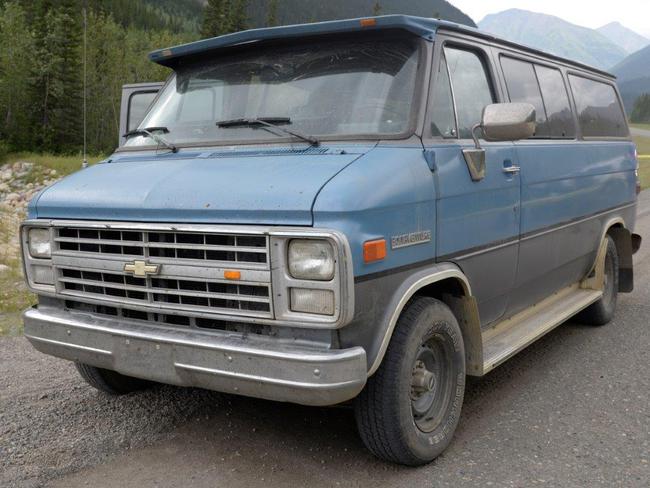 The blue van Lucas and Chynna were driving. Picture: Royal Canadian Mounted Police