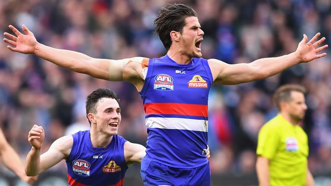 Tom Boyd celebrates his crucial fourth-quarter goal.