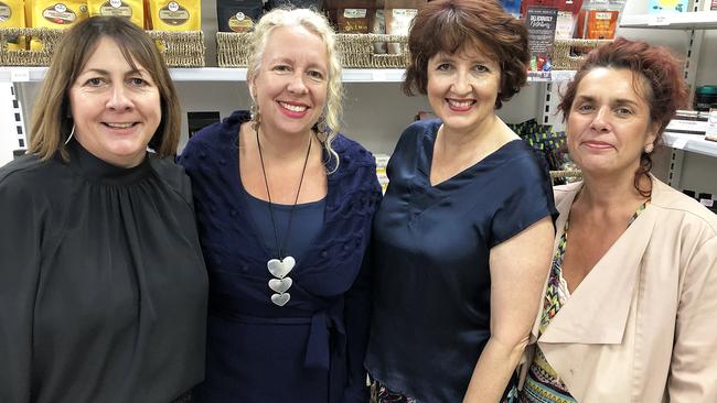 MILESTONE: Libby Marker, Halinka Panzera, MP Fiona Simpson and Angela Quain at Hampers To Go’s first birthday celebrations.