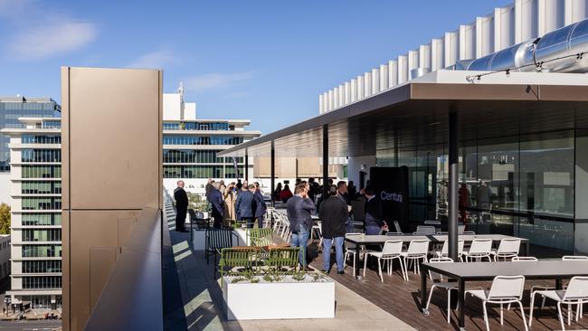 The rooftop terrace at Centuria new office building at 57 Wyatt St. Picture: Supplied by Centuria