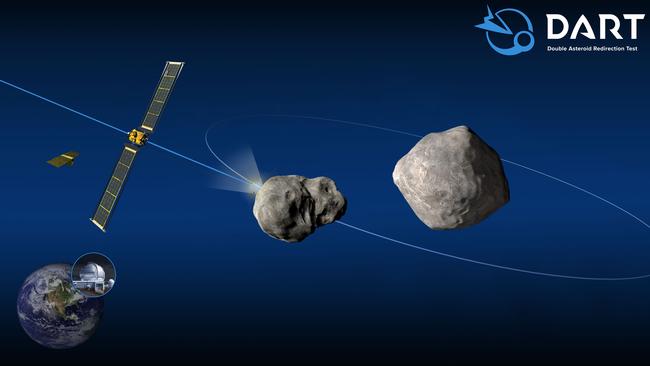 The Double Asteroid Redirection Test (DART) impacted at 9.15am AEST. Picture: NASA