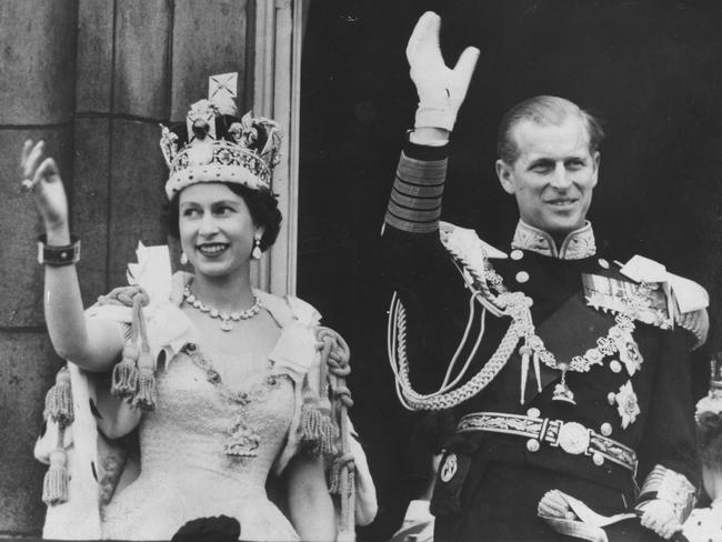 Britain's Queen Elizabeth II with Prince Philip at her coronation in 1953.