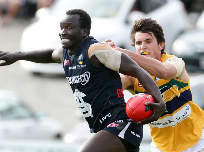 SANFL: South Adelaide v Eagles at Hickinbotham Oval, Noarlunga. Pictured South's Irra Emmanuel. Picture: Dylan Coker