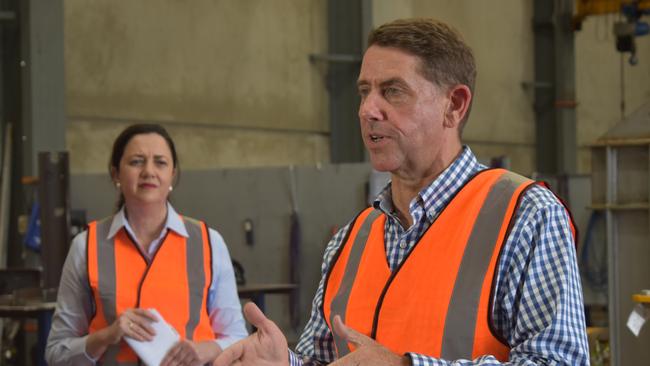 Premier Annastacia Palaszczuk and Treasurer Cameron Dick at the De Goey Contractors worksite at Paget on Tuesday, October 27. Picture: Zizi Averill.