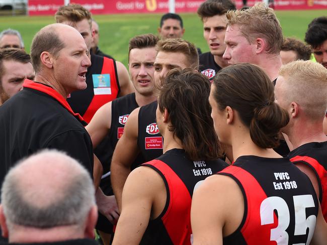 EDFL footy: Pascoe Vale v Maribyrnong Park. Pascoe Vale coach Digby Morrell. Picture: Josie Hayden