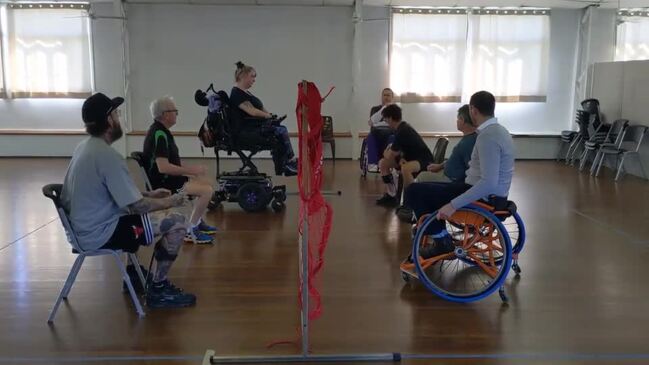 Sporting Wheelies: Harrup Park's general manager plays volleyball in a wheelchair