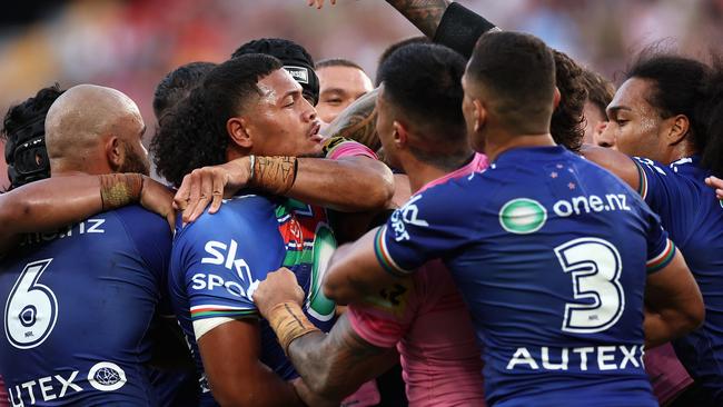 Demitric Sifakula was sent to the sin bin for throwing a punch which has been outlawed for a decade. Picture; Cameron Spencer/Getty Images