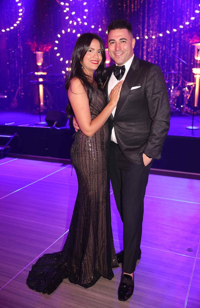 Catherine Bueti and Johnny Bueti at the Gold Coast Business Excellence Awards Black-tie Gala 2023 at The Star Gold Coast. Picture: Portia Large