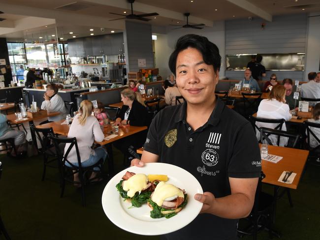 Cafe 63 manager Steven Chang . Cafe 63 has been voted as having Ipswich's best Eggs Benedict.