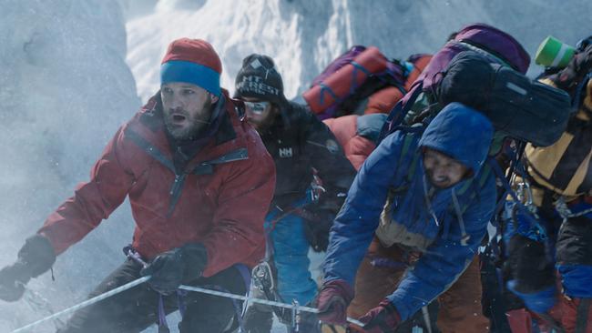Running in to trouble ... a scene from the true story of Everest.
