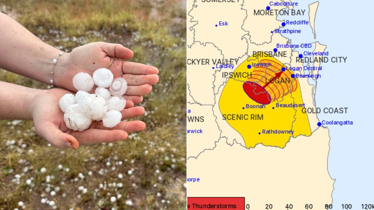 53mm in 30 minutes, large hail: Brisbane moves into the firing line