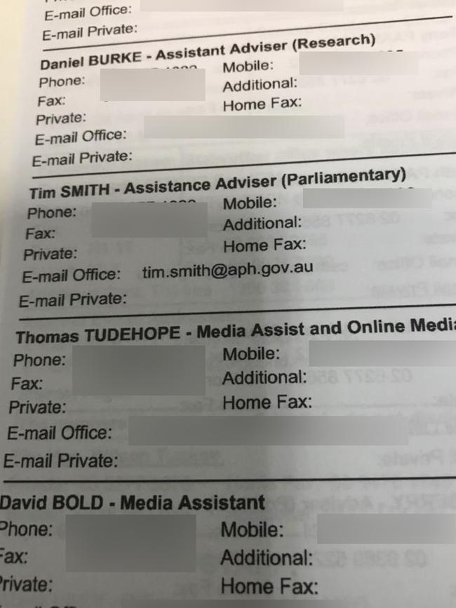 Could Tim Smith return to his old job, working for former opposition leader Malcolm Turnbull in some capacity? We don’t think so.