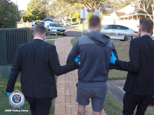 Police arrested Mr Pilon and Brendan Jordan in raids at Mardi and Watanobbi. Picture: NSW Police