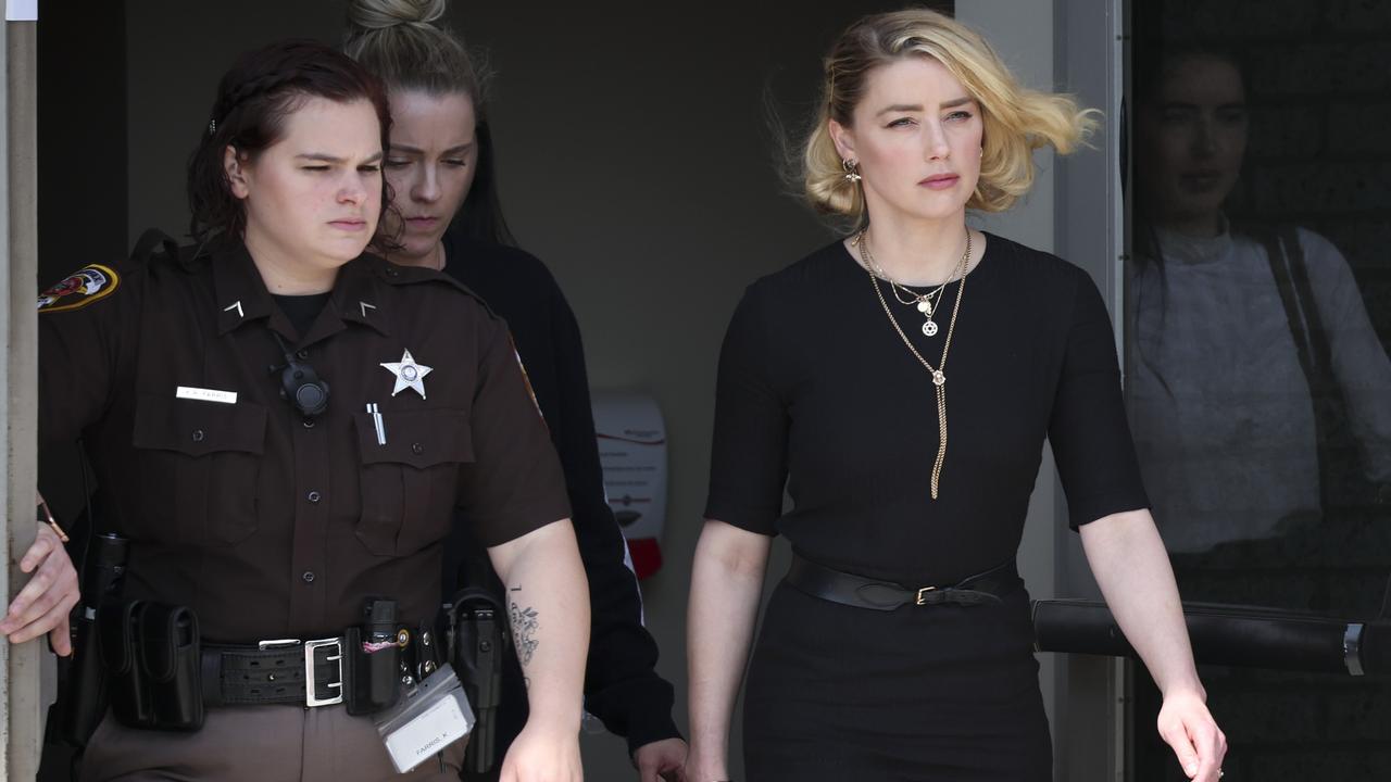 Amber Heard departs the Fairfax County Courthouse on June 1. (Photo by Win McNamee/Getty Images)