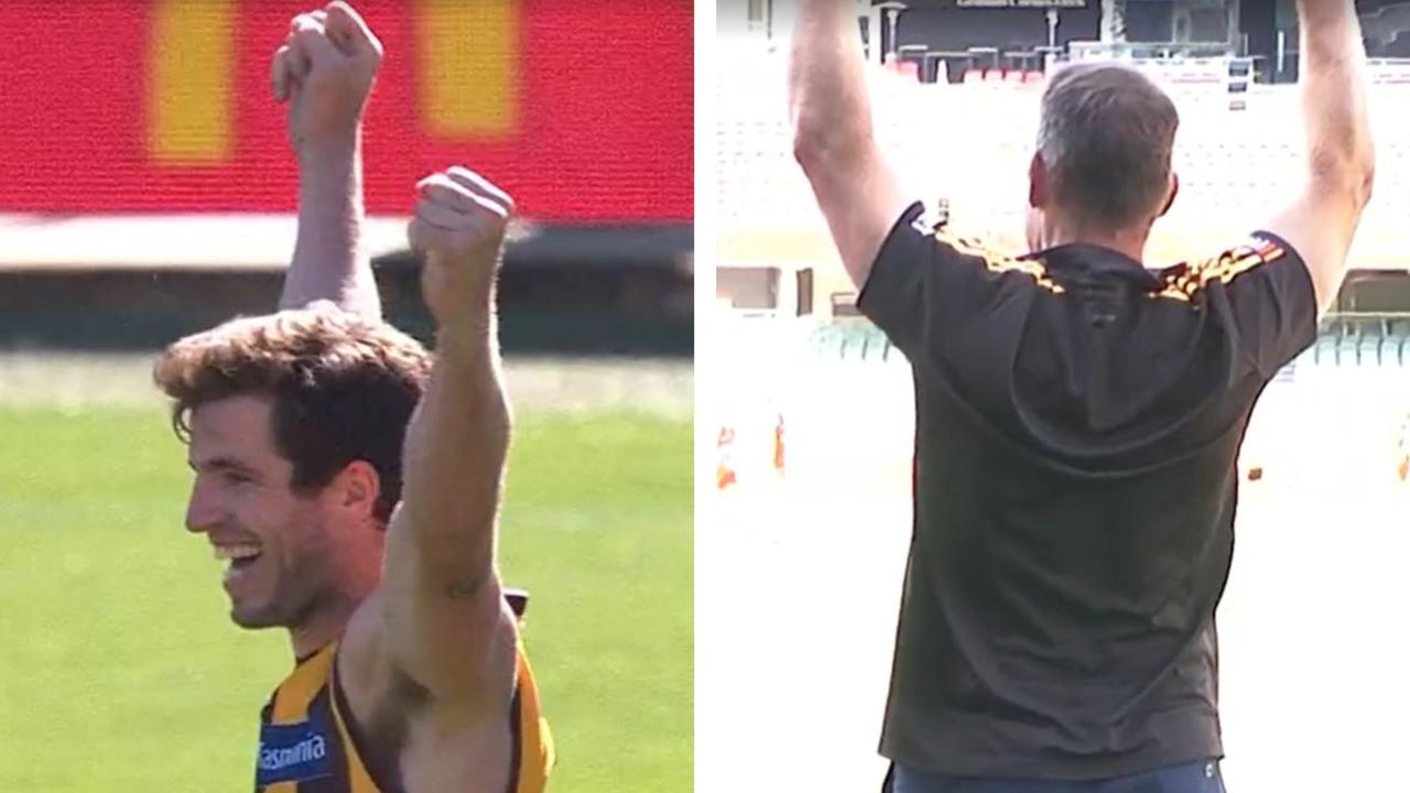 Ben Stratton broke the AFL's longest goalless streak in his final game - and Alastair Clarkson was loving it.