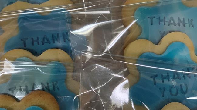 Visitors have given cookies to grieving Manningham police officers. Picture: Eyewatch – Manningham Police Service Area Facebook page.