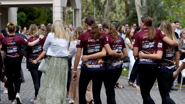 Mourners at the funeral service of Ivy-Rose Hughes. Picture: NCA NewsWire / Naomi Jellicoe