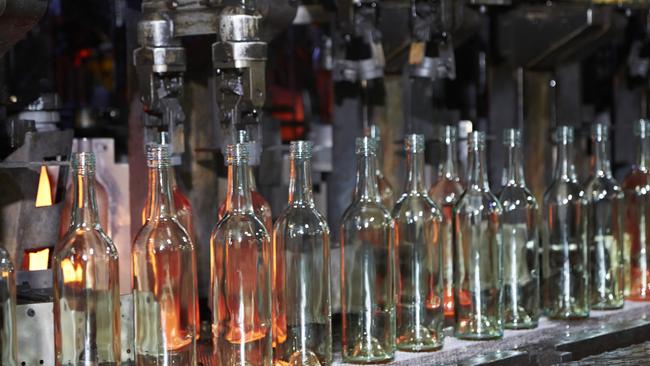 Glass bottle production at Orora Group's manufacturing facility at Kingsford near Gawler. Picture: Supplied.