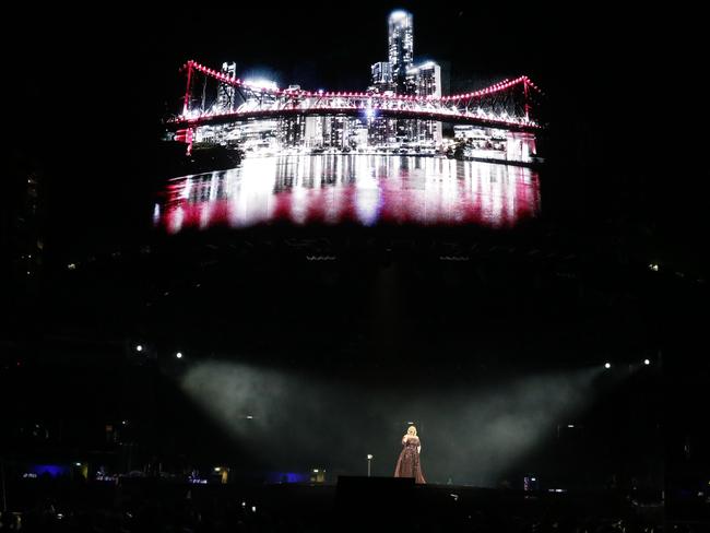 Adele wowed Brisbane fans in the first of two performances at the Gabba. Picture: Glenn Hunt/Getty Images